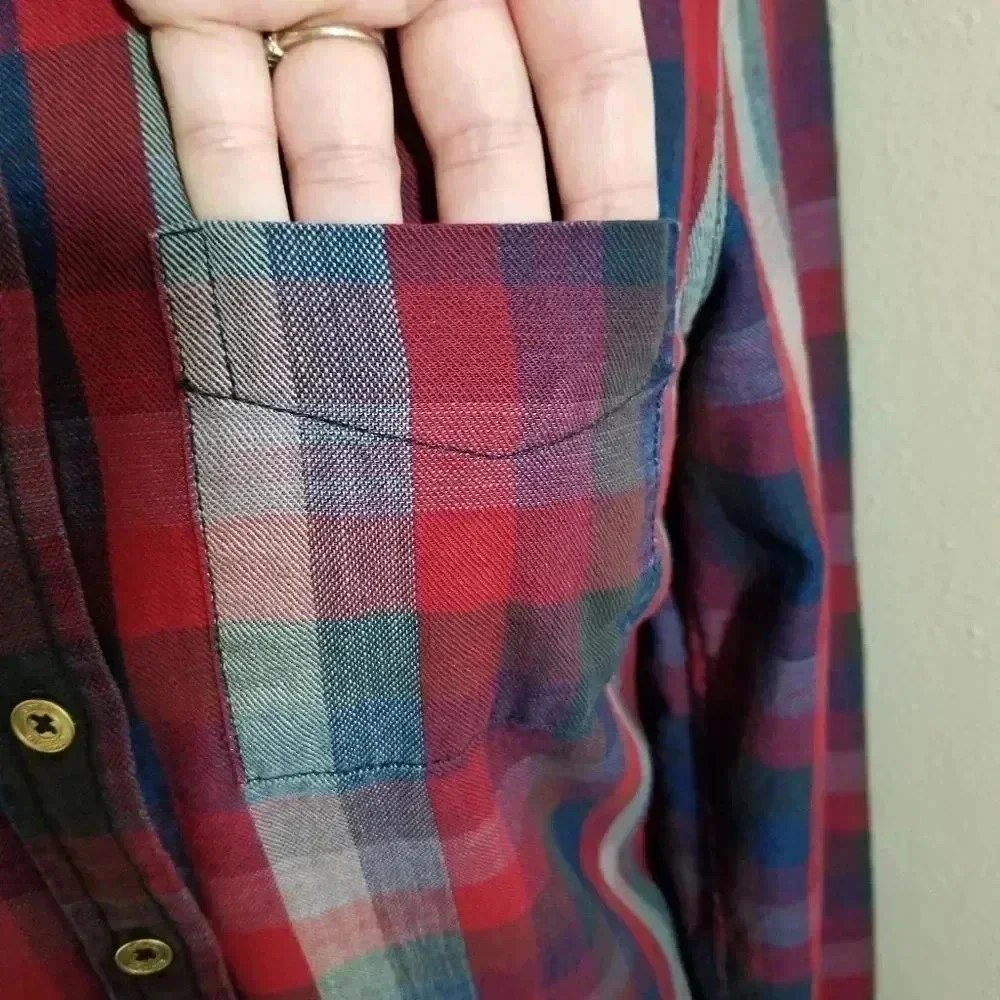 {Tommy Hilfiger} Plaid Button Down Shirt - Picture 9 of 14